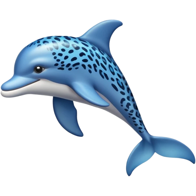 the dolphin emoji, but instead of blue skin it has leopard skin on the whole body (no blue anymore) and only one fin on the back like normal dolphins emoji