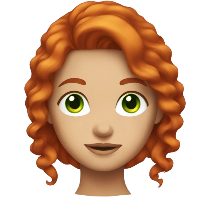 A red-haired girl with green eyes emoji