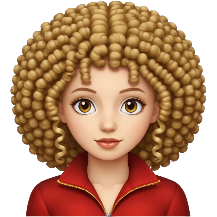 white girl with curly afro emoji