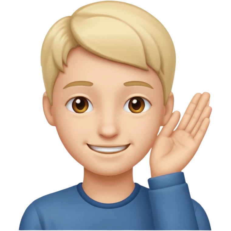 Smirking face tucking hand behind ear emoji