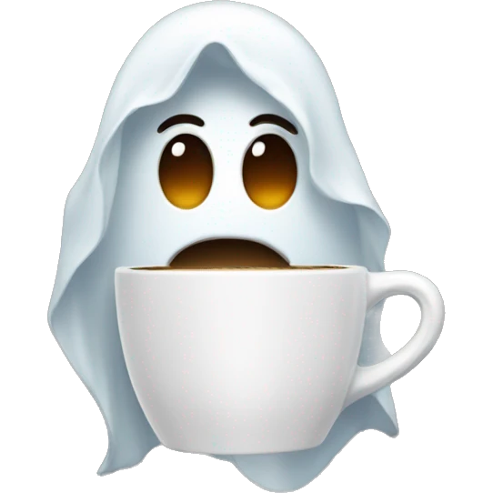 generate a ghost drinking coffee emoji