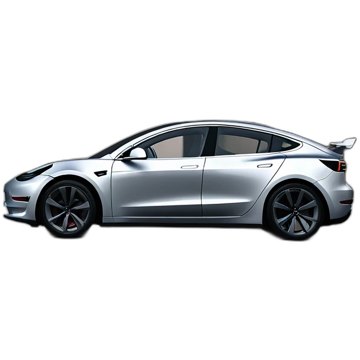 R2-D2 black Tesla Model 3 Side view emoji