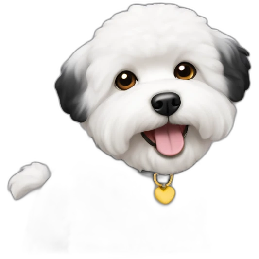 bichon-havanais-black-half-white-head emoji
