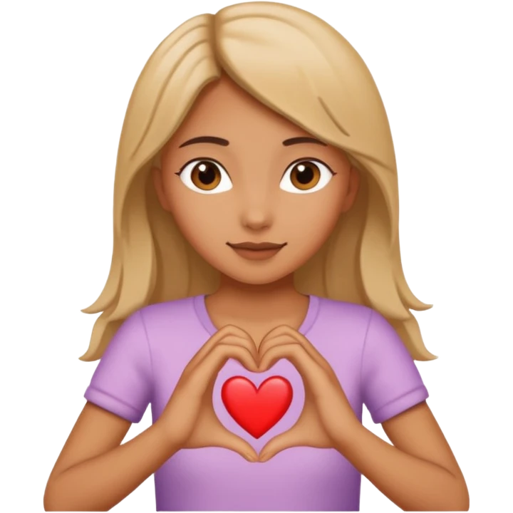 Chica haciendo corazon con las manos  emoji