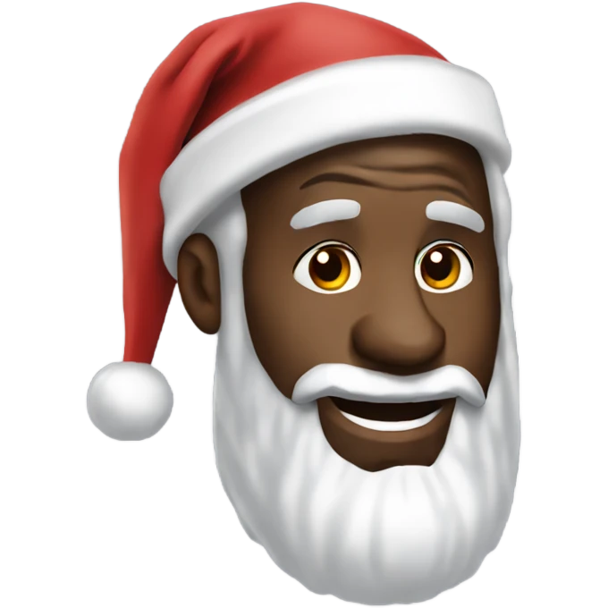 LeBron James wearing a Santa hat emoji