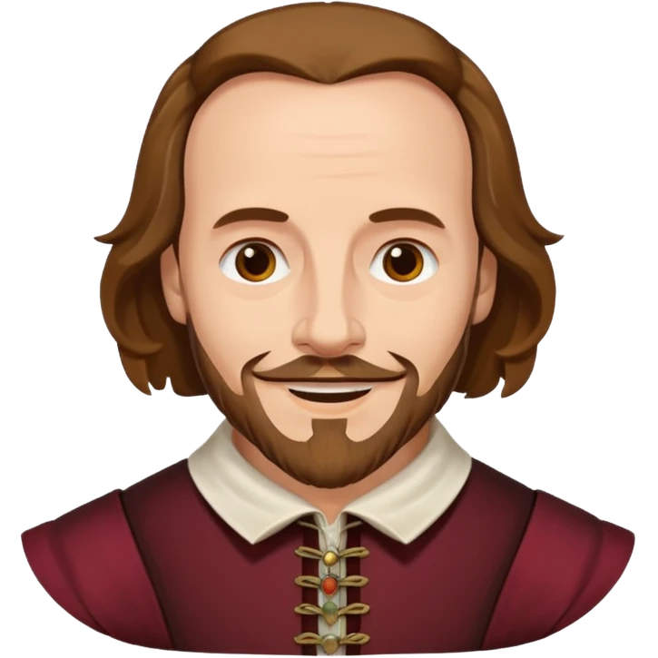 Shakespeare portrait very faithful to original dealing with simple emojis emoji