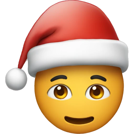 emoji with a christmas hat on emoji