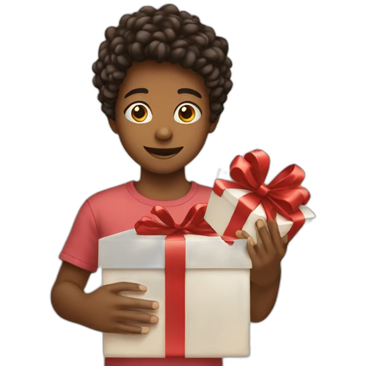 kid opening gift emoji