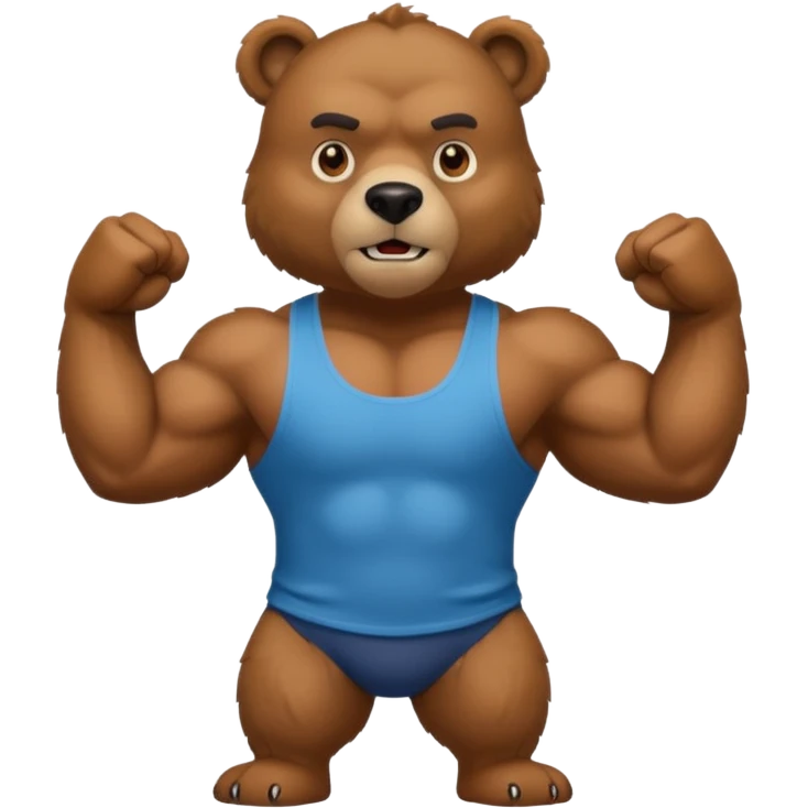 flexing bear with tanktop emoji