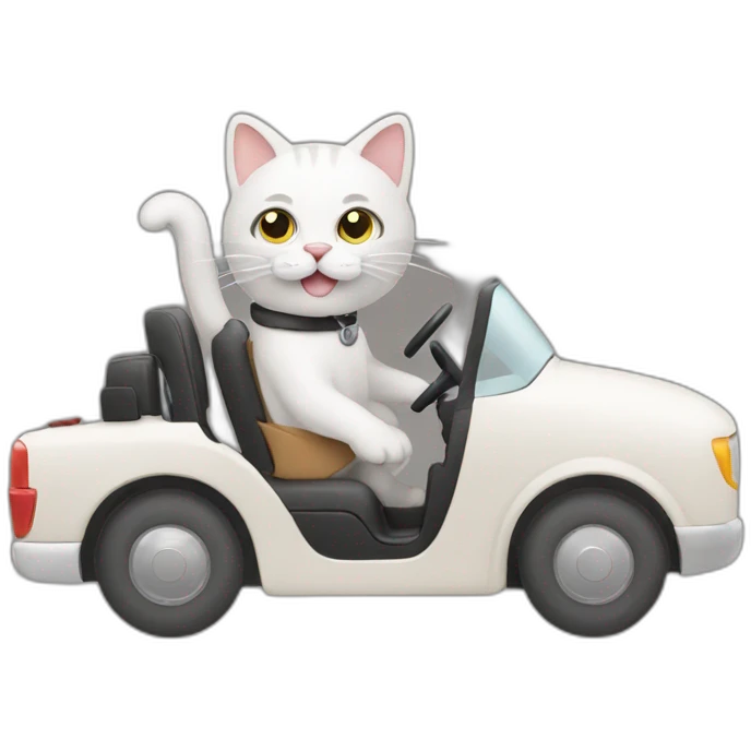 cat driving car emoji