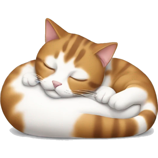 Sleeping white and brown cat emoji
