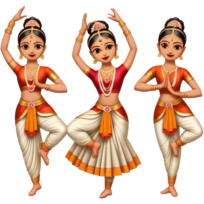 cinematic-realistic-bharatanatyam-dance-emoji,-depicted-as-an-elegant-classical-indian-dance-performance-with-graceful-poses,-intricate-costumes,-and-expressive-hand-gestures,-rendered-with-rich-textures-and-warm-dramatic-lighting emoji