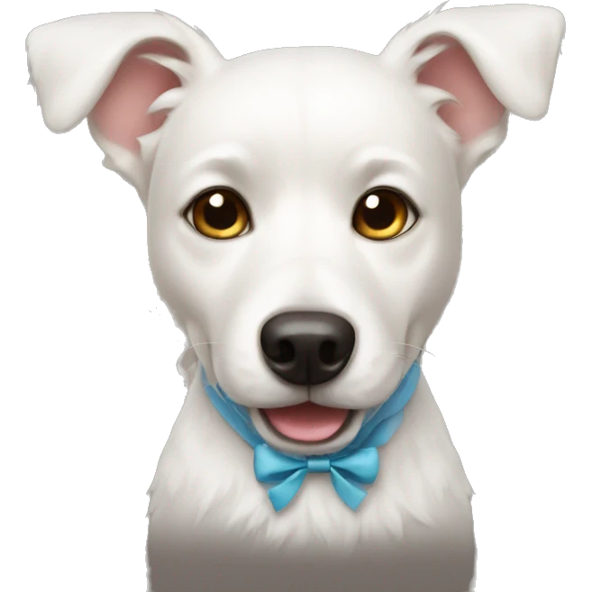 white dog with bow  emoji