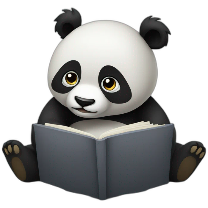 frustrated panda with 😑 emoji