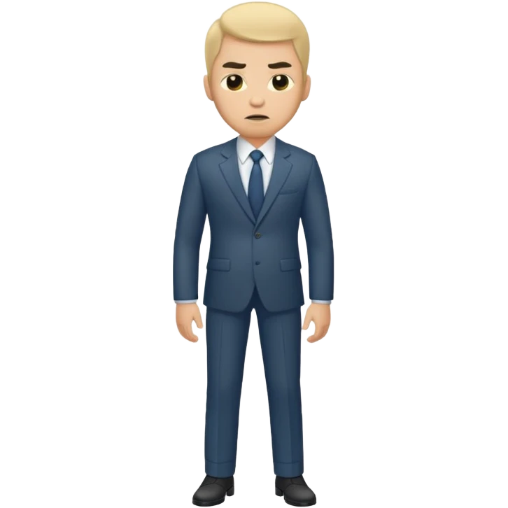 ligth man with a disgusted face full body emoji