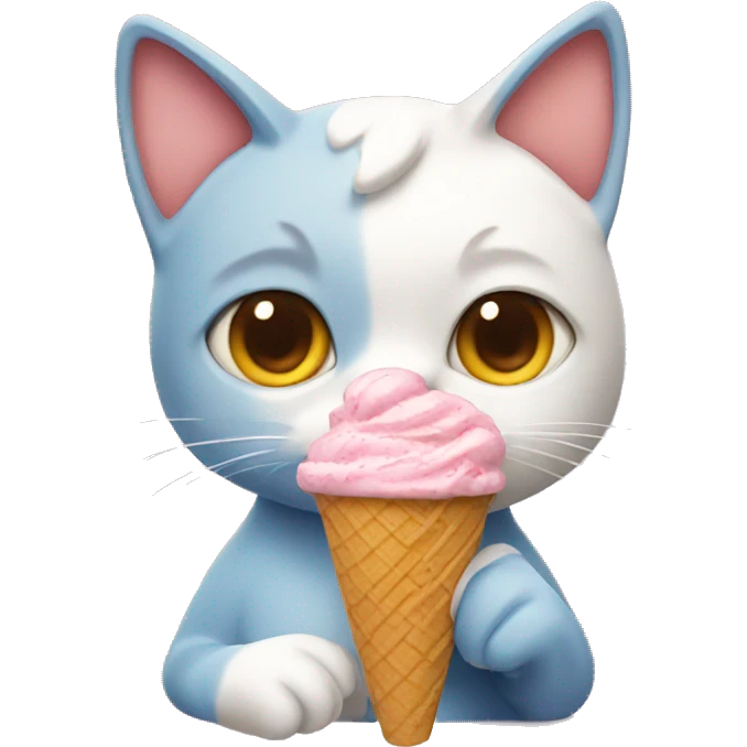 cat eating ice cream emoji