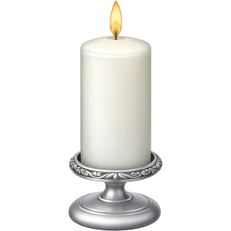 white candle with a silver holder emoji