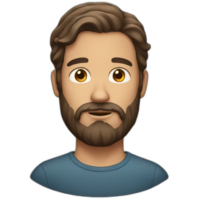 man with beard and long brown hair emoji