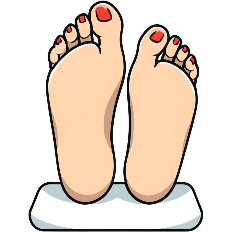 female foot in a flexed position showing toes emoji
