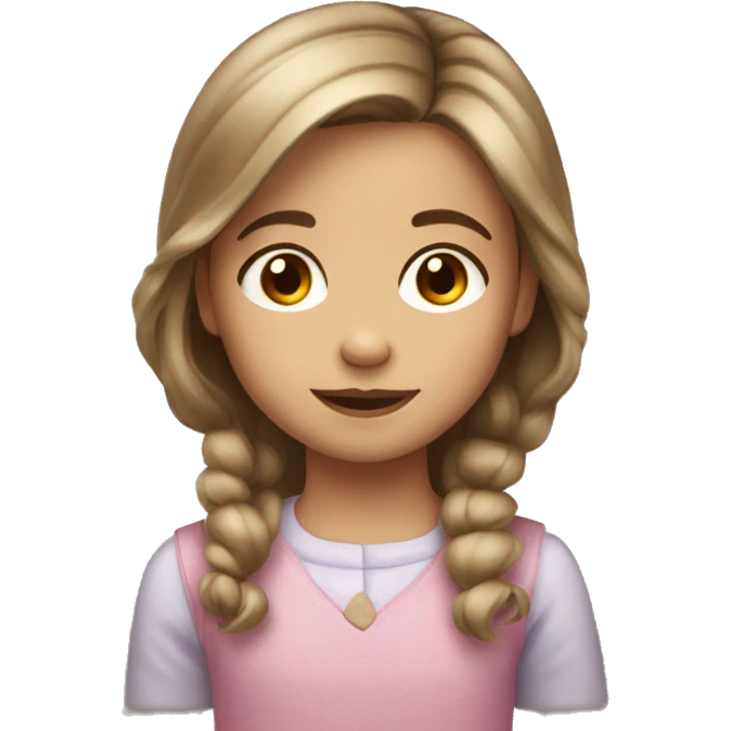A little 5 year old white brown haired girl emoji