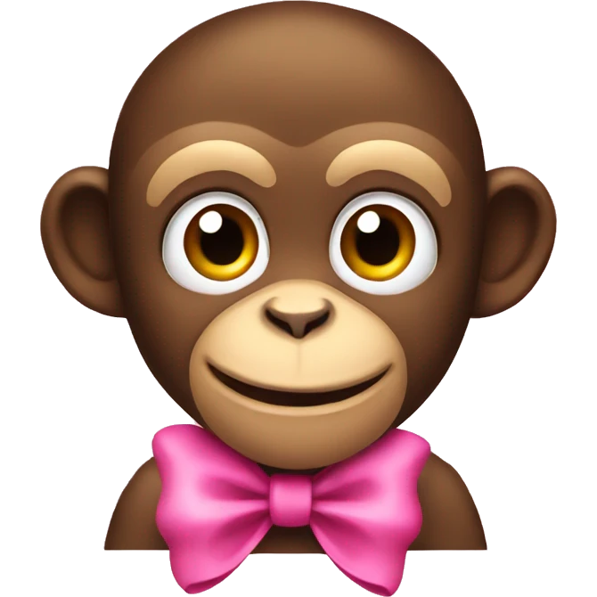 Monkey with a pink bow emoji
