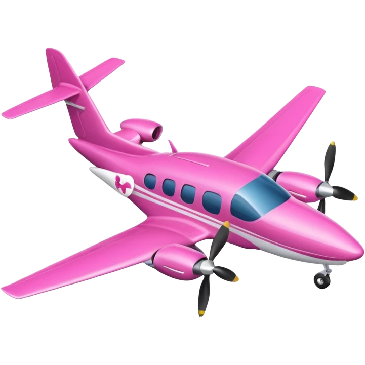 simple tiny pink turboprop aircraft emoji
