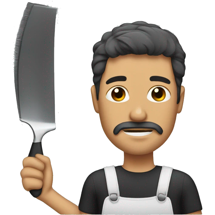 man cutting his own hair emoji
