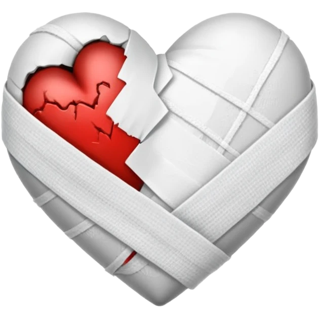 Black and white bandaged heart  emoji