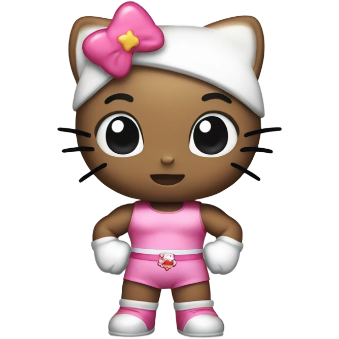 Muscular hello kitty emoji