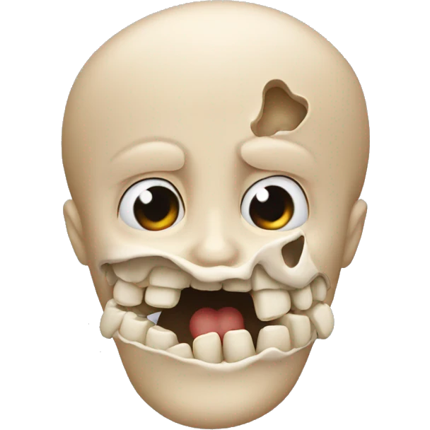 create kissing face with bone in its mouth emoji