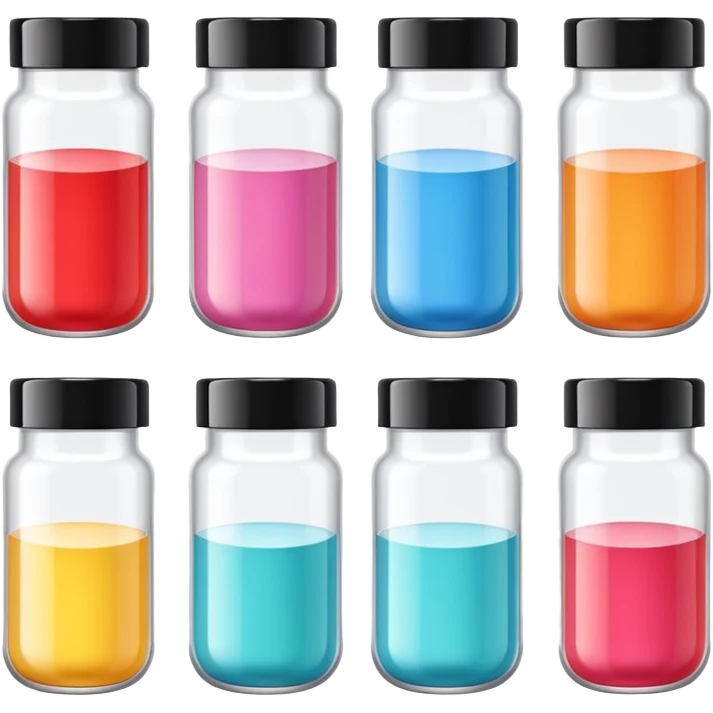 emoji of beauty tubes and jar with brand labels, minimalistic design emoji