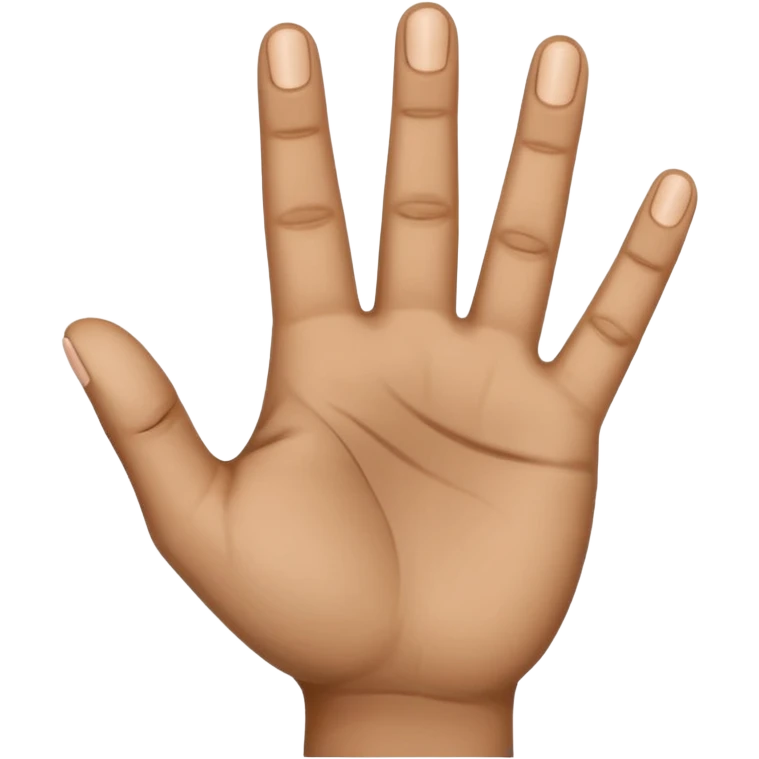 hand emoji, where the palm is facing us. all fingers are straight except for the middle finger. The midde finger is bent and pointing towards the forground emoji