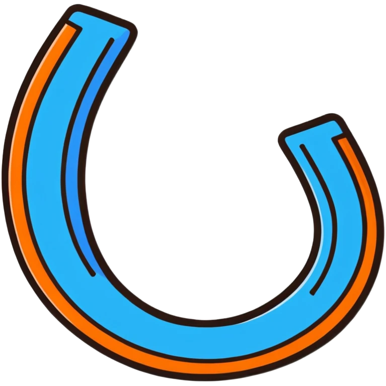 blue horseshoe magnet with magnetic field emoji