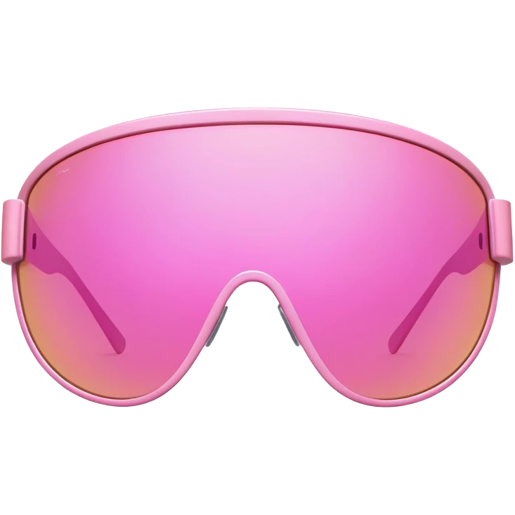 oversized pink shield visor sunglasses, early 2000s style, no frame, futuristic emoji
