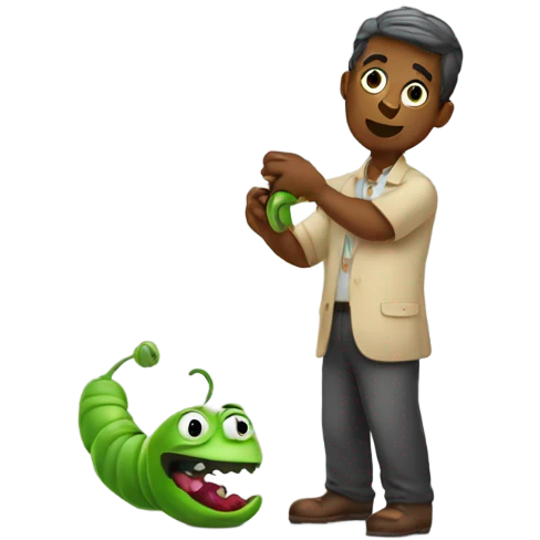 twisers holing a worm emoji