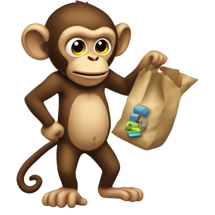 Monkey stealing stuff emoji