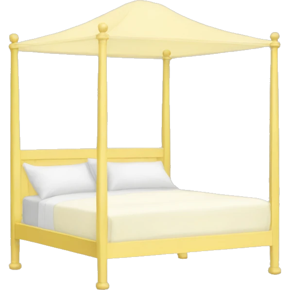 pastel yellow canopy bed emoji