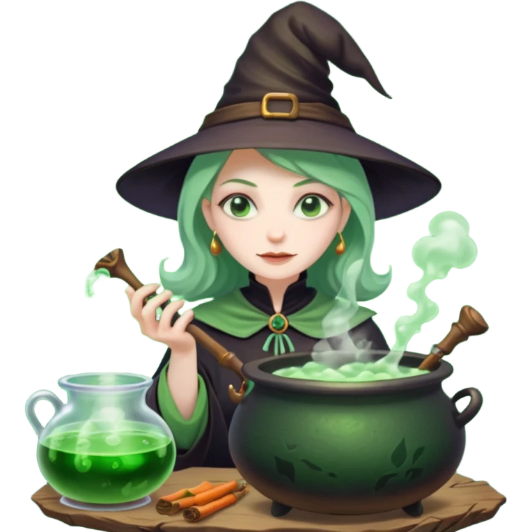 green witch cooking potion emoji