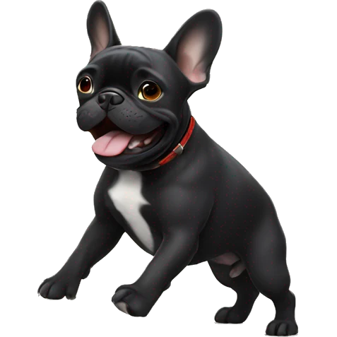Black French bulldog dancing  emoji