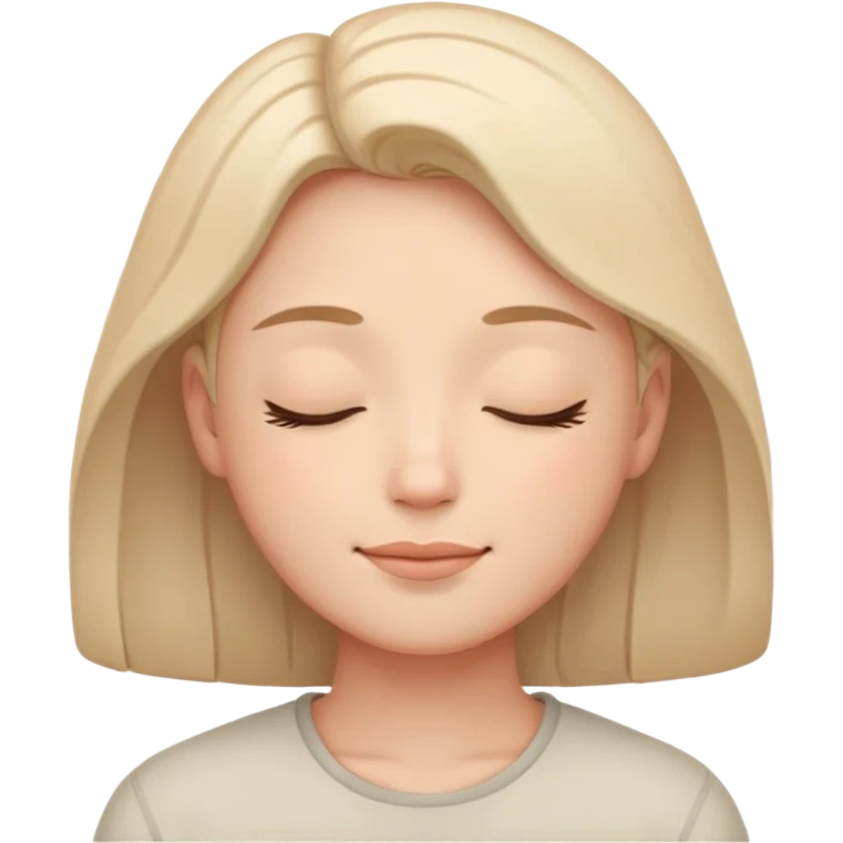 peaceful face with closed eyes and a gentle smile emoji