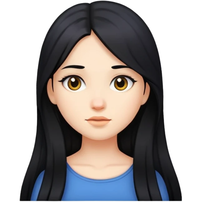 Garota de cabelo longo preto  emoji