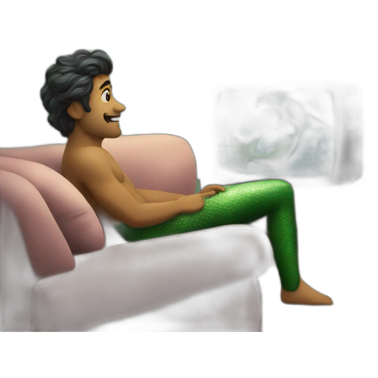 merman watching tv emoji
