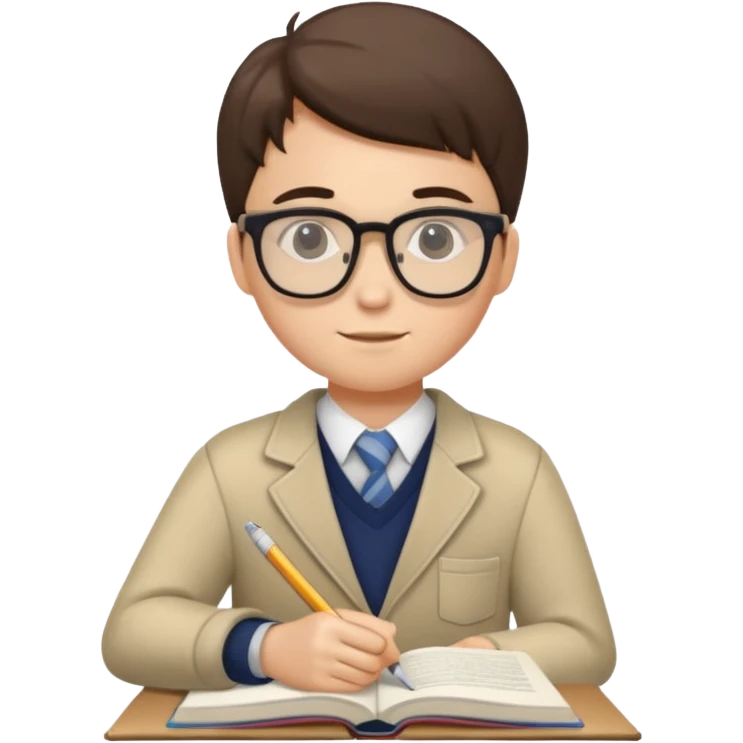 The student is studying with textbooks and notebooks open emoji