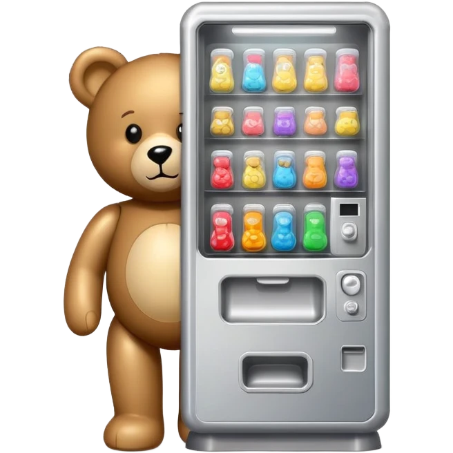 Emoji of a teddy bear vending machine emoji