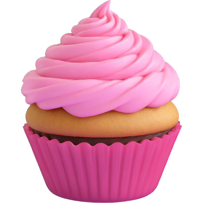 cupcake with pink icing emoji