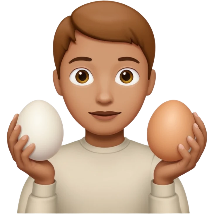 A face holding two eggs emoji