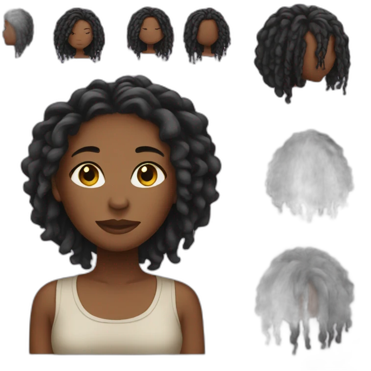 Black girl with locs emoji