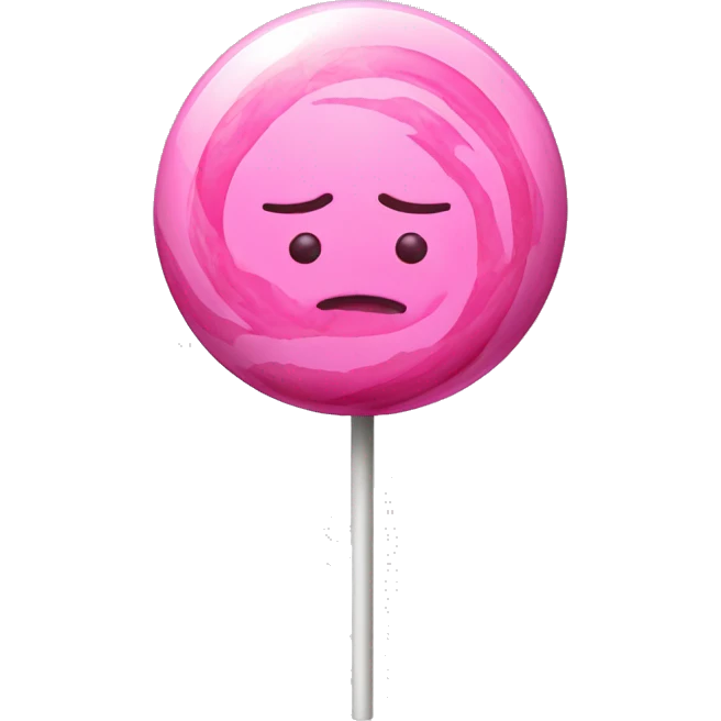 a glossy spherical monochromatic pink lollipop emoji
