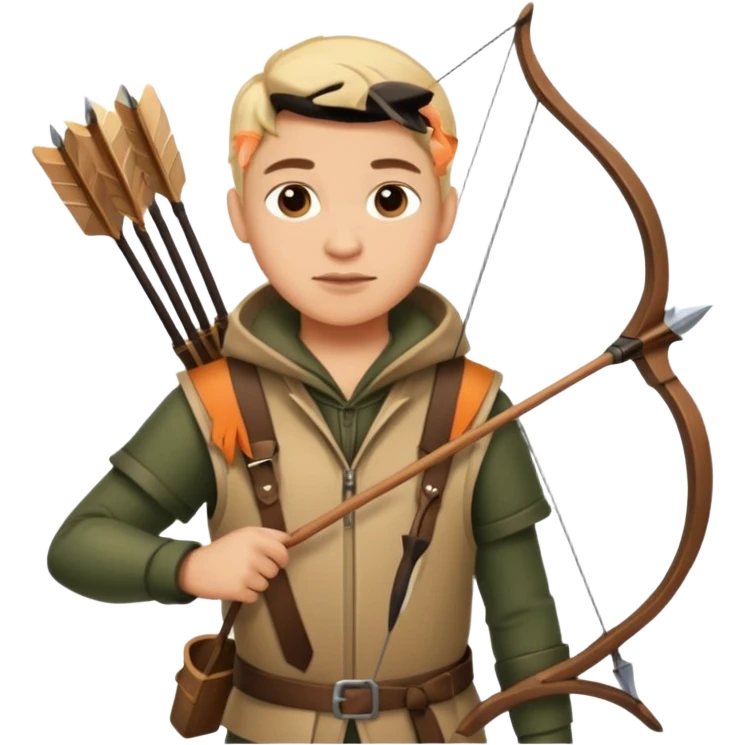 The classic image of a hunter carrying a bow and arrow emoji