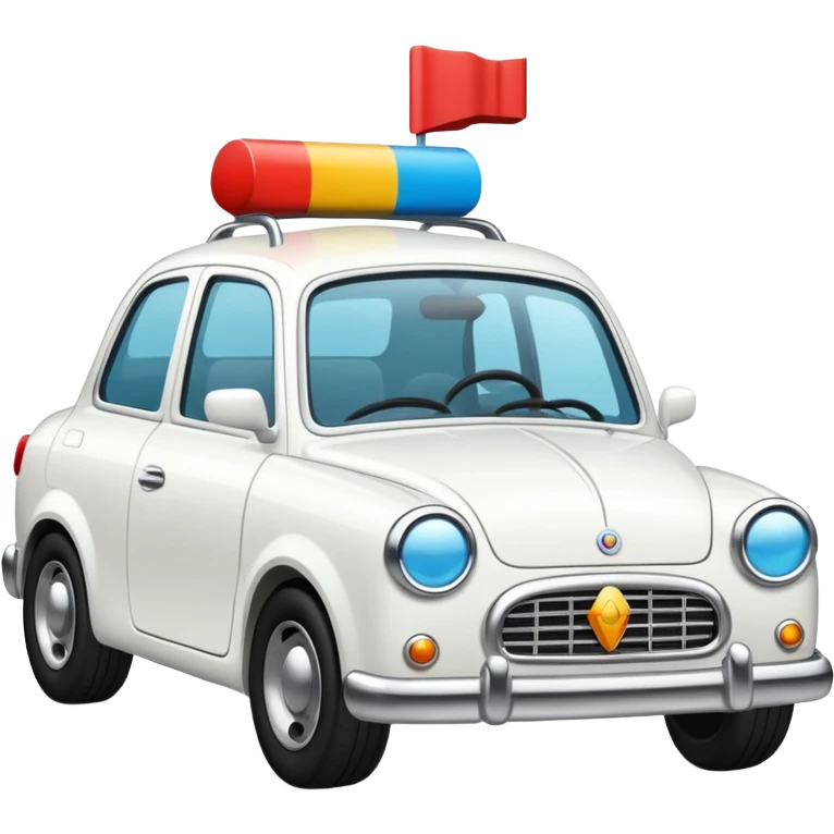 Auto blanco yendo al cine emoji